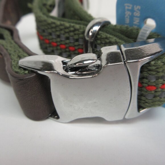 Vibrant Life Dog Collar XS Olive Green Reflective Premium Comfort Metal Buckle - Picture 6 of 12